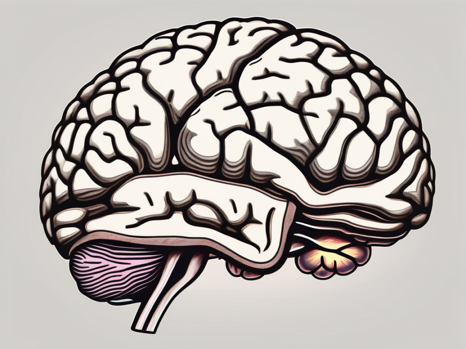 The human brain from a side view