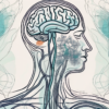 The olfactory nerve connecting the nose to the brain