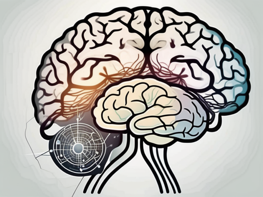 The human brain with the olfactory nerve highlighted