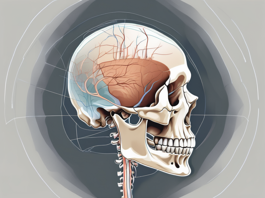 The human skull in a side view