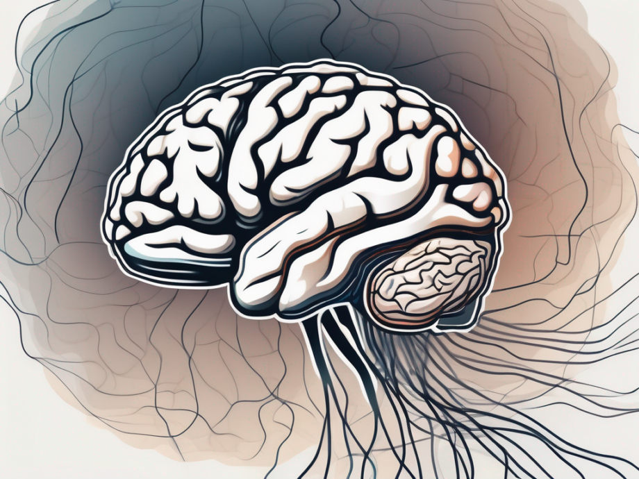The human brain highlighting the olfactory nerve